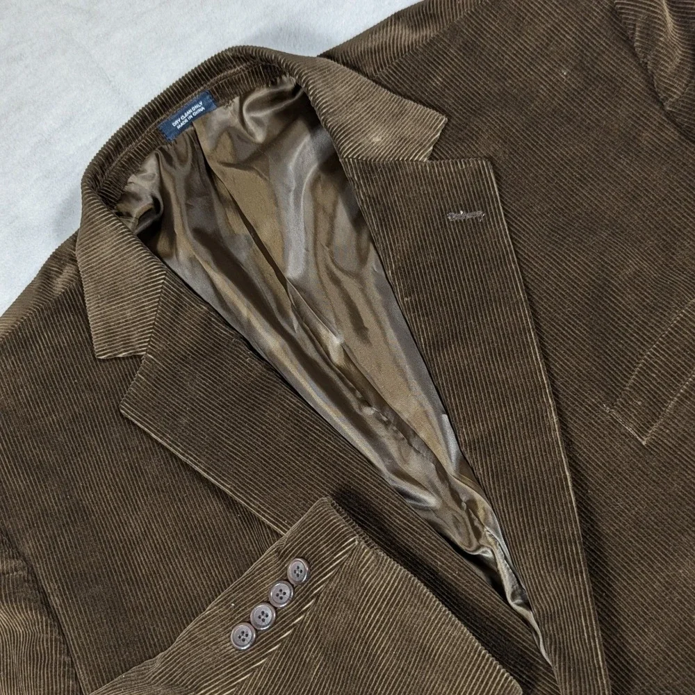 Saddlebred Mens Brown Corduroy Blazer Sport Coat Jacket 54R Two Button Cotton‎